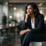 líder sentado em cubo pequeno refletindo sobre liderança no piloto automático