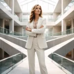 líder mulher parada no centro de vários caminhos que se cruzam representando o papel do líder nas organizações