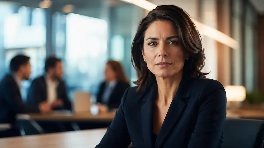 mulher líder em ambiente corporativo representando liderança feminina